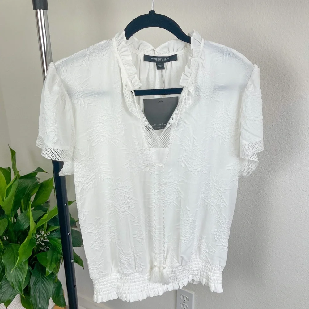 MARC NEW YORK | Beautiful Hem Blouse | Antique White - Picture 3 of 7